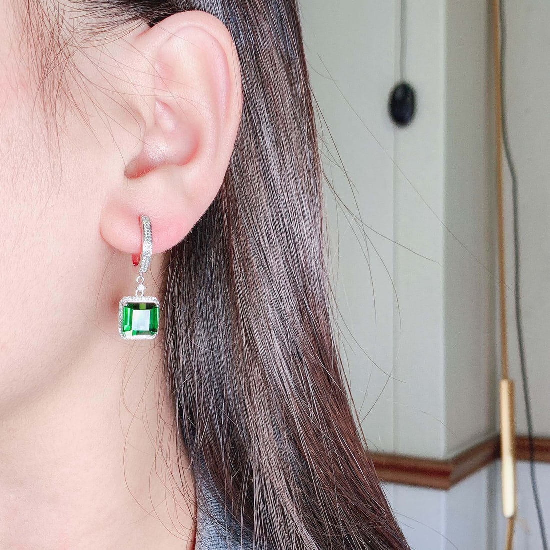 14k Gold 8.62 Ct Natural Tourmaline & Diamond Earrings - 4