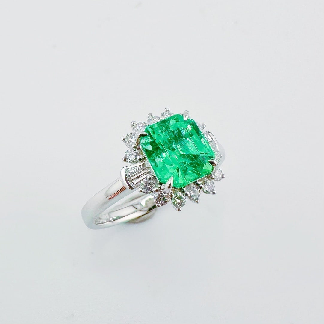 14k Gold 2.00 Ctw Natural Emerald & Diamond Ring - 2