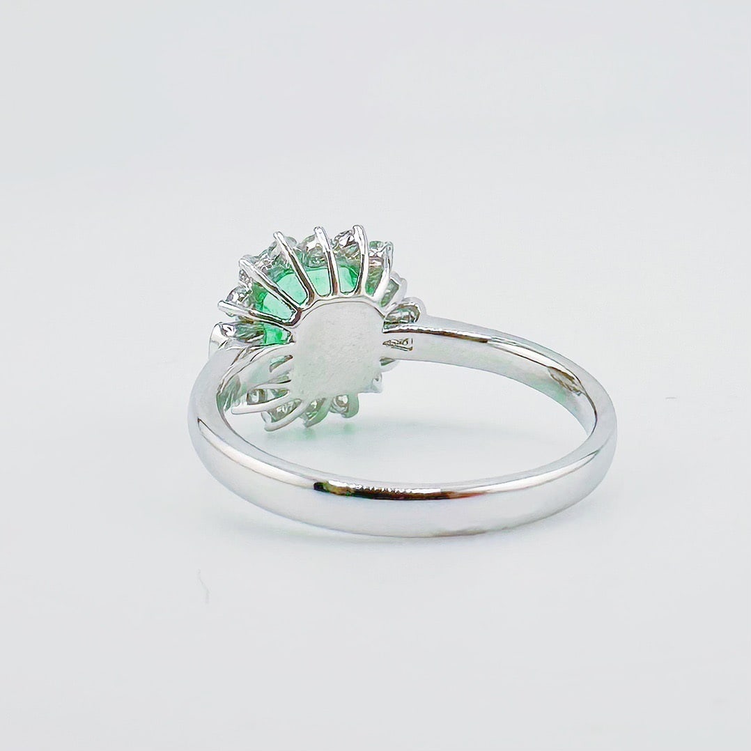 14k Gold 2.00 Ctw Natural Emerald & Diamond Ring - 4
