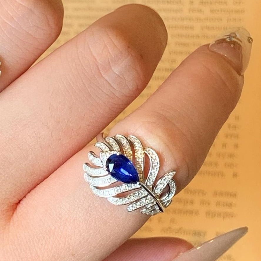 14k Gold 1.26 Ctw Natural Sapphire & Diamond Ring - 2