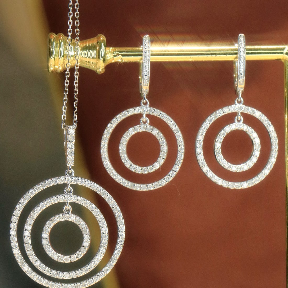 14k Gold 1.56 Ctw Natural H Diamond Jewelry Set (1 of 9)