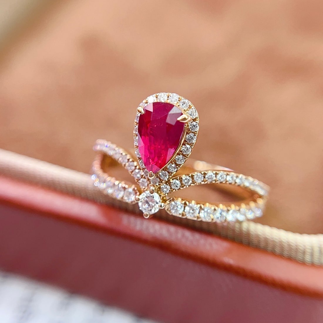 14k Gold 1.01 Ct Natural Ruby & Diamond Ring - 5