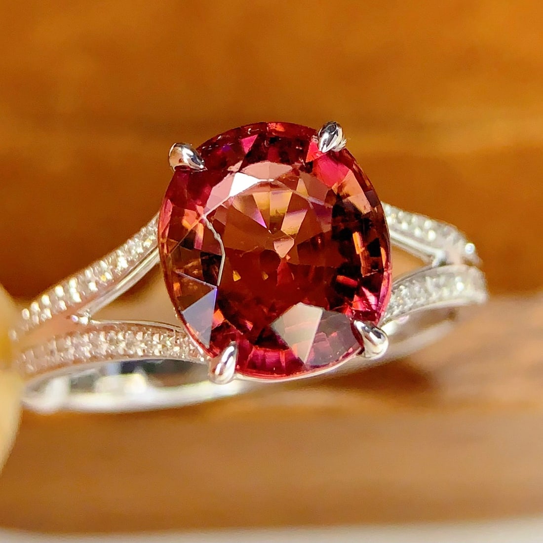 14k Gold 3.62 Ct Natural Tourmaline & Diamond Ring - 5