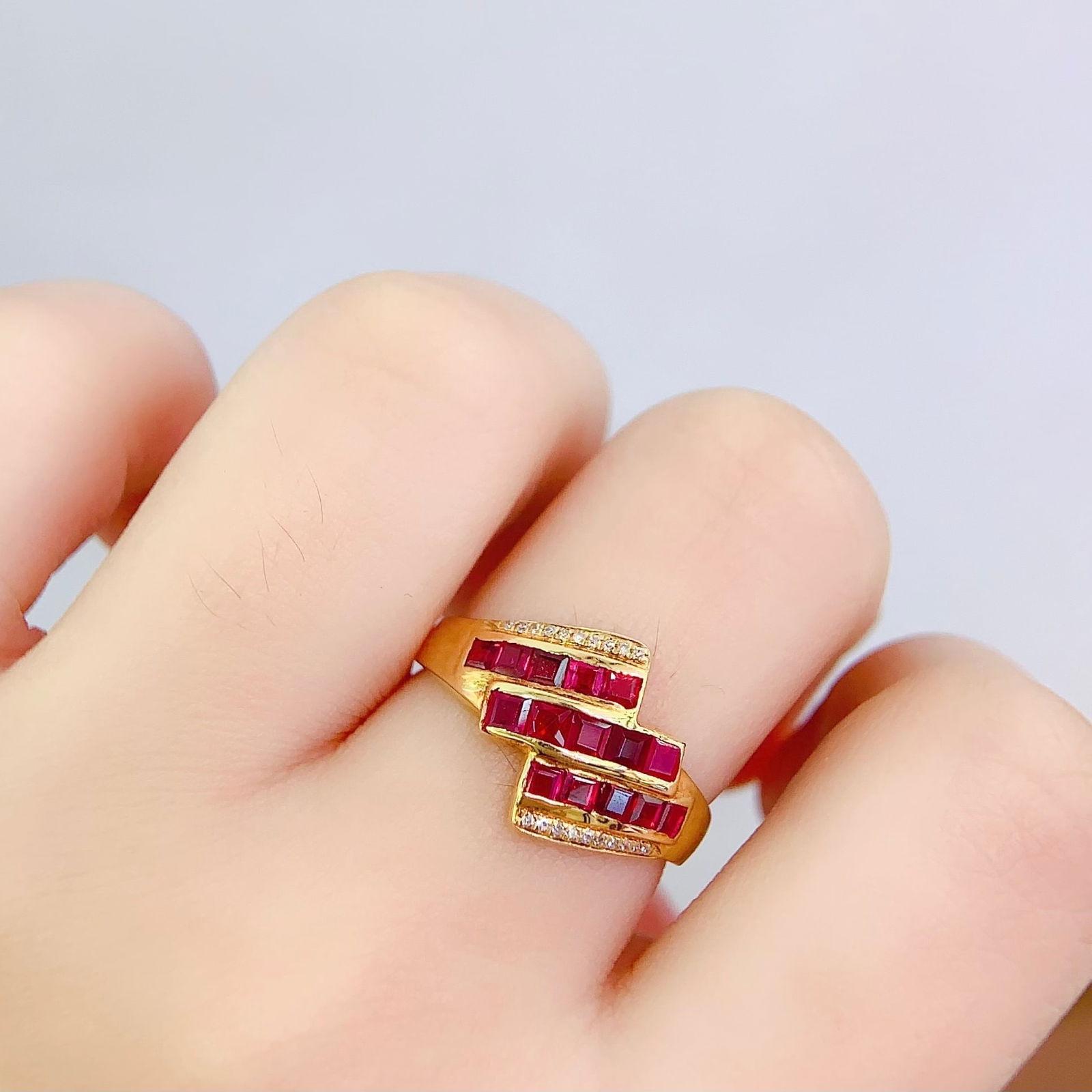 14k Gold 1.82 Ct Natural Ruby & Diamond Ring - 6