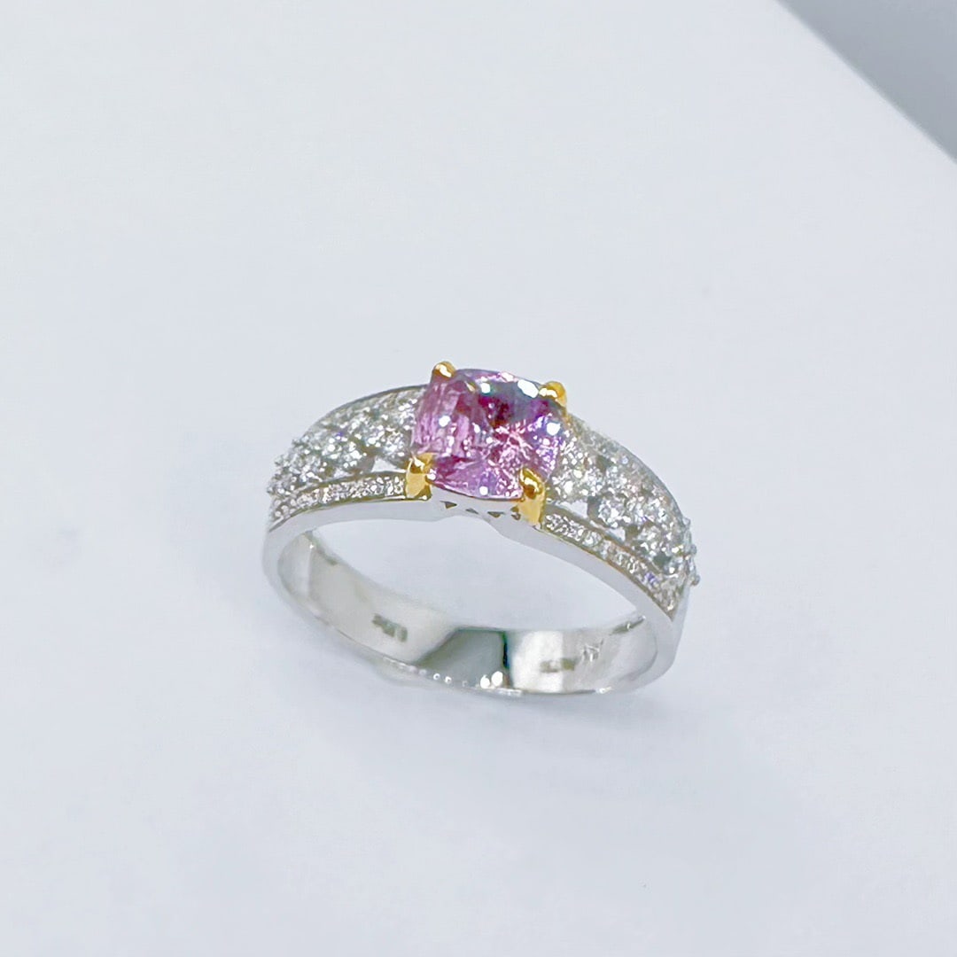 14k Gold 0.93 Ct Natural Sapphire & Diamond Ring - 2