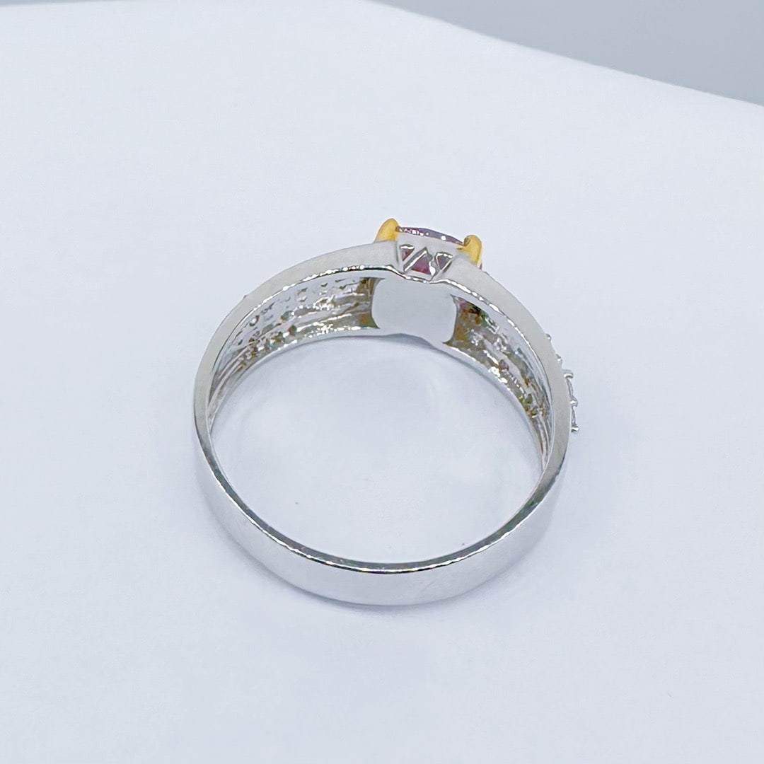 14k Gold 0.93 Ct Natural Sapphire & Diamond Ring - 4