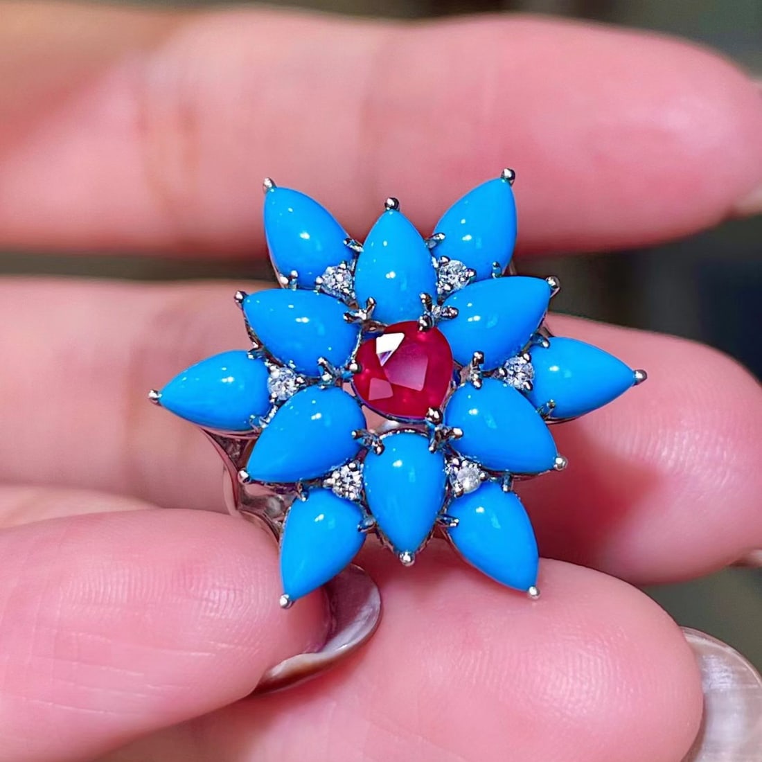 14k Gold 0.61 Ctw Natural Ruby & Diamond Ring - 2