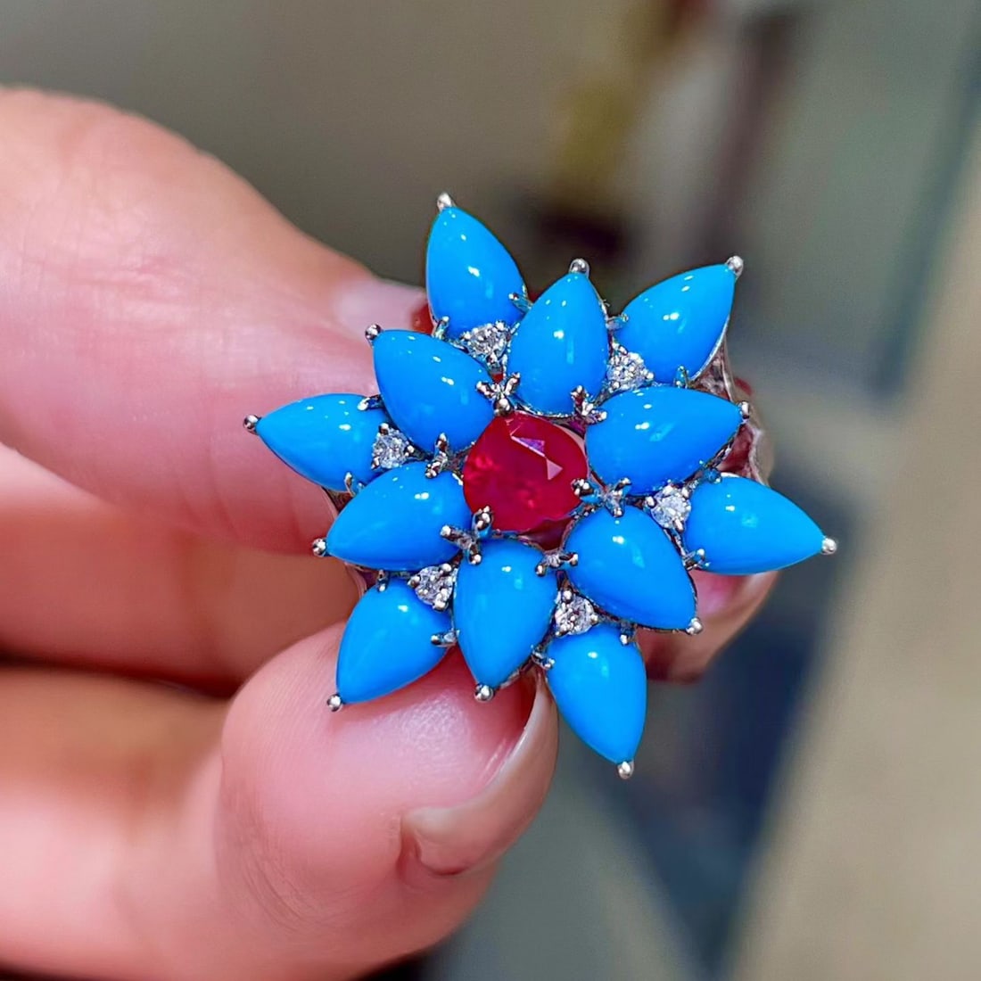 14k Gold 0.61 Ctw Natural Ruby & Diamond Ring - 3