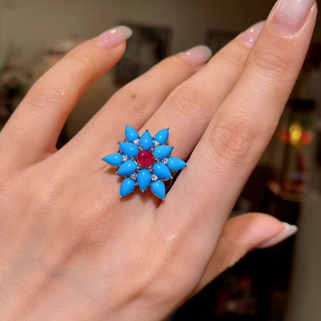 14k Gold 0.61 Ctw Natural Ruby & Diamond Ring - 4