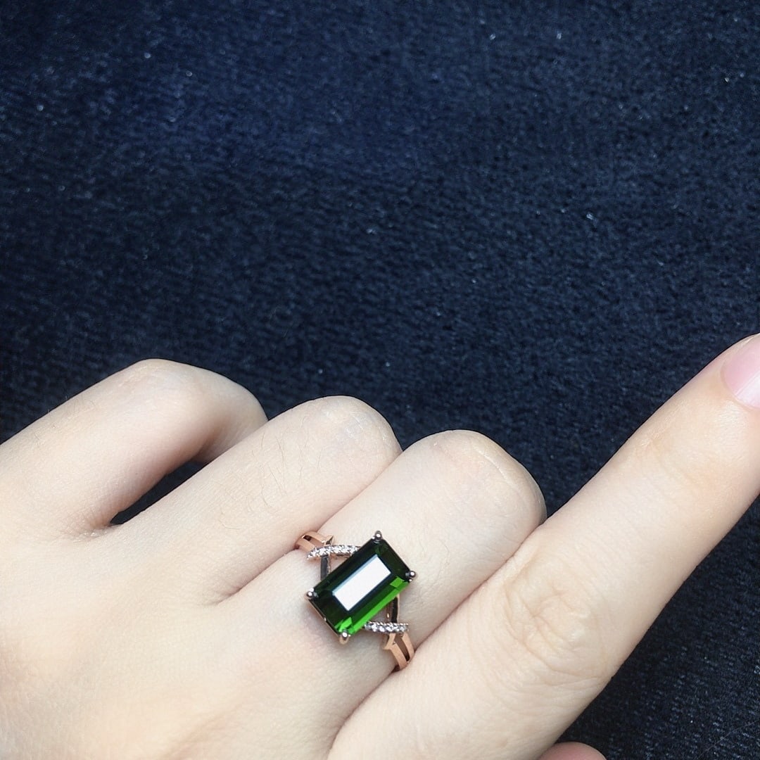 14k Gold 2.24 Ct Natural Tourmaline & Diamond Ring - 4