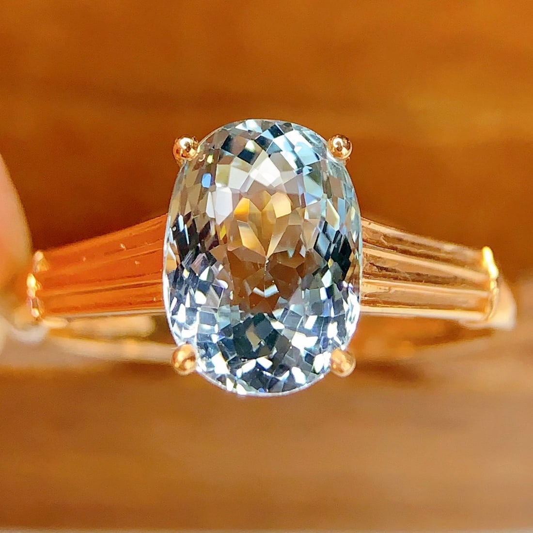 14k Gold 2.5 Ct Natural Aquamarine Ring - 2