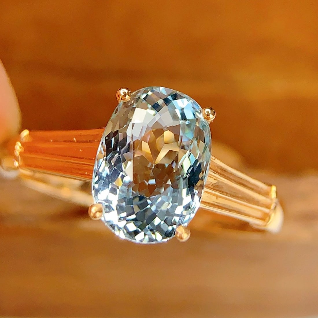 14k Gold 2.5 Ct Natural Aquamarine Ring - 3