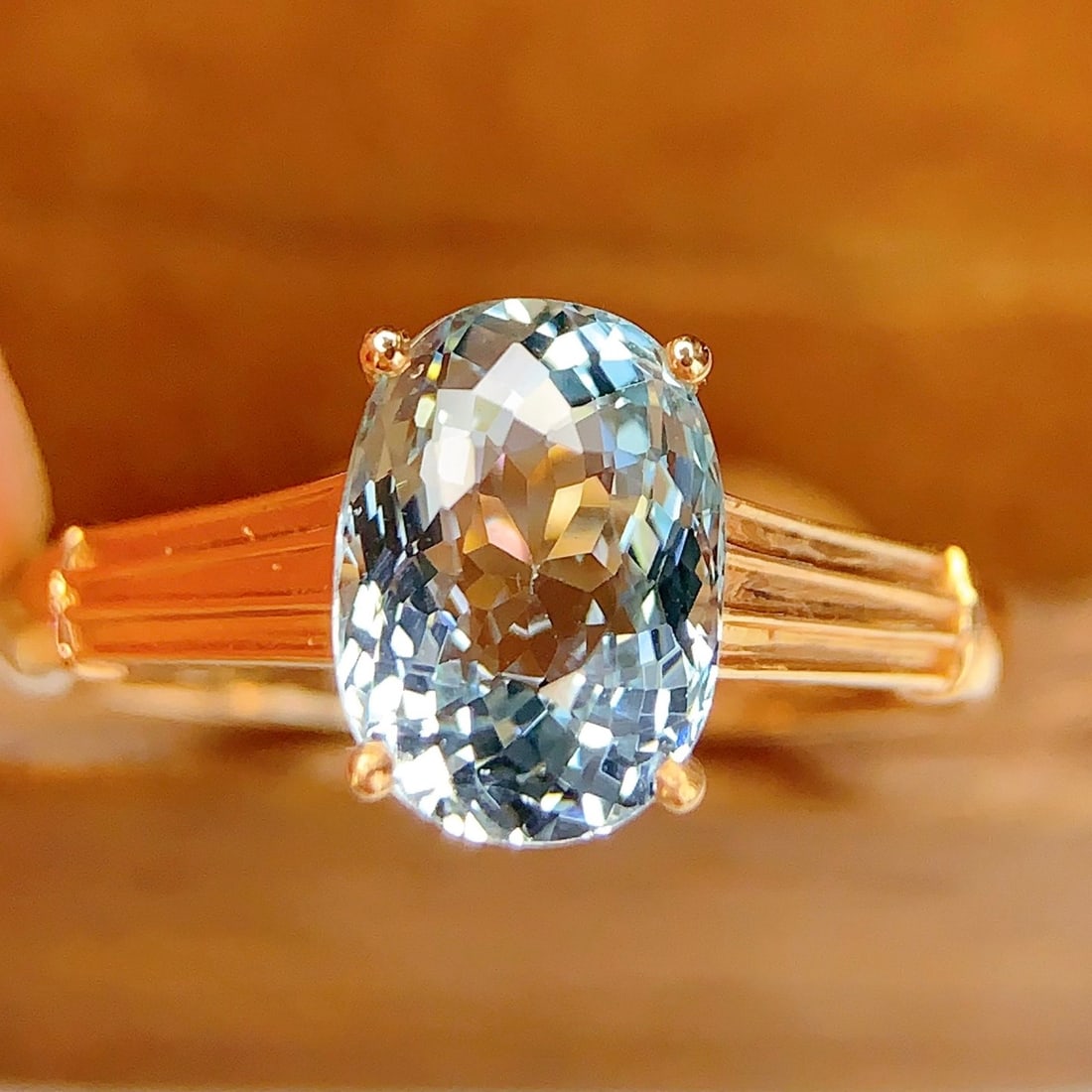 14k Gold 2.5 Ct Natural Aquamarine Ring - 4