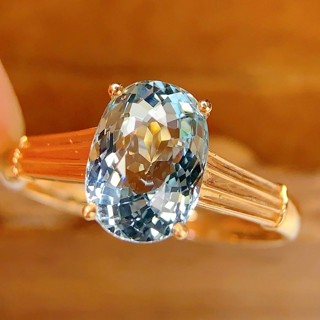 14k Gold 2.5 Ct Natural Aquamarine Ring - 5