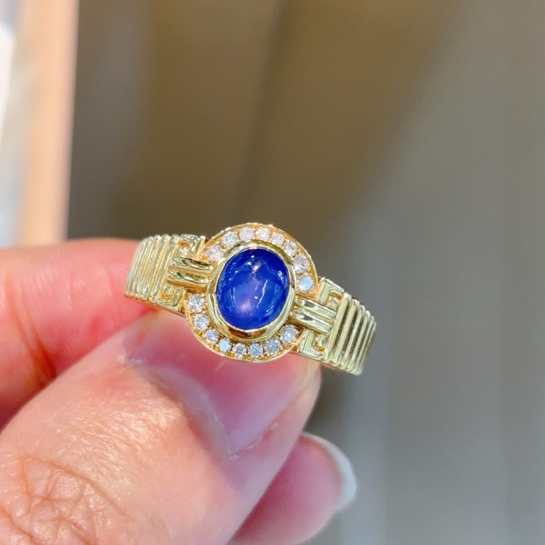 14k Gold 1.29 Ctw Natural Sapphire & Diamond Ring - 2