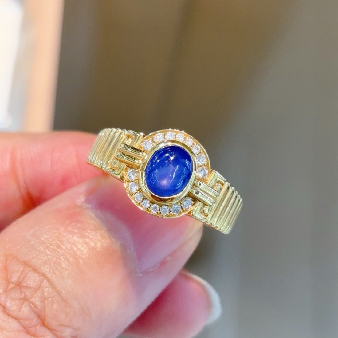 14k Gold 1.29 Ctw Natural Sapphire & Diamond Ring - 3