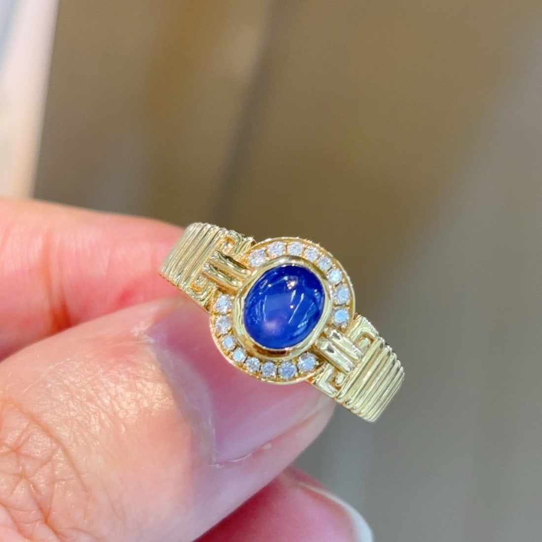 14k Gold 1.29 Ctw Natural Sapphire & Diamond Ring - 5