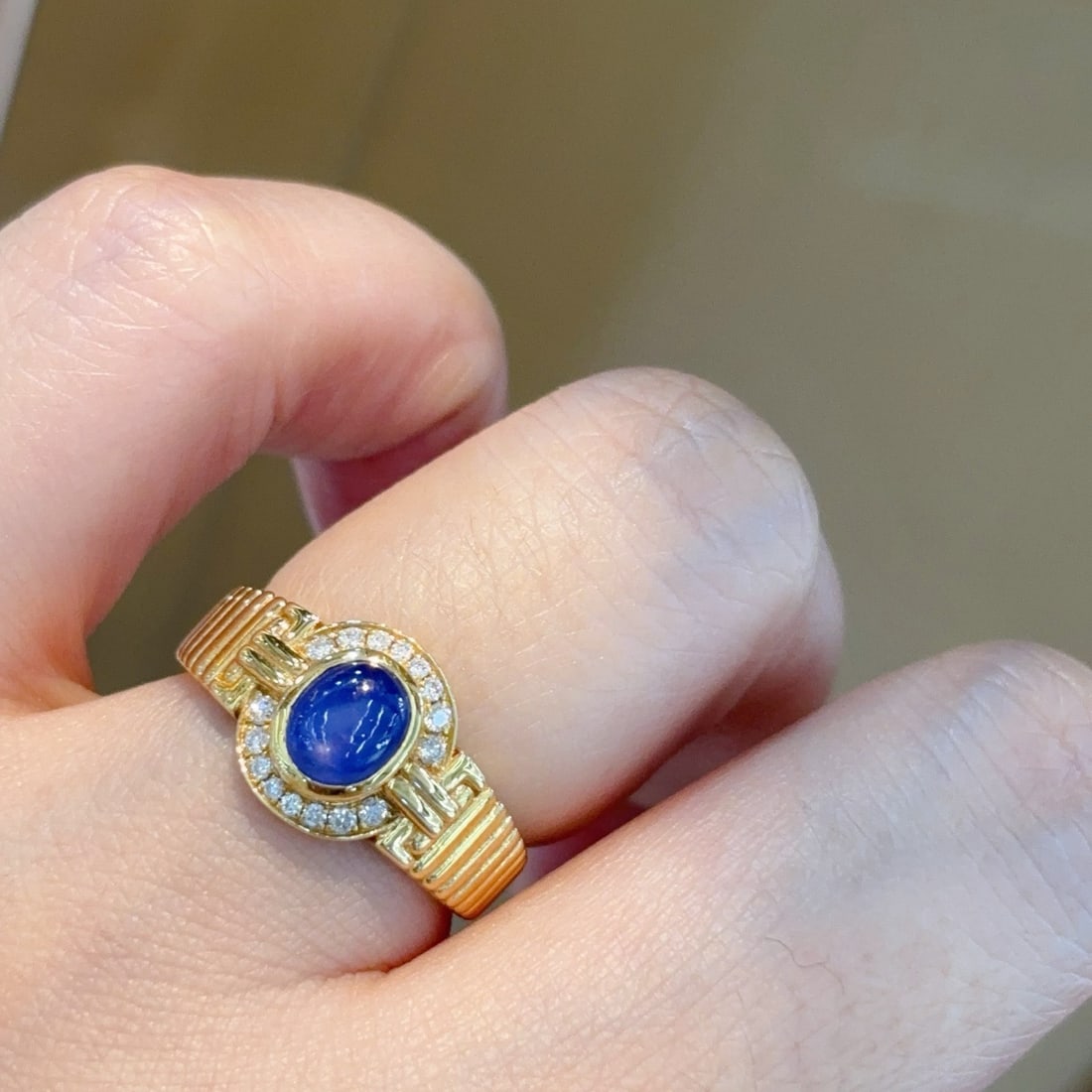 14k Gold 1.29 Ctw Natural Sapphire & Diamond Ring - 6