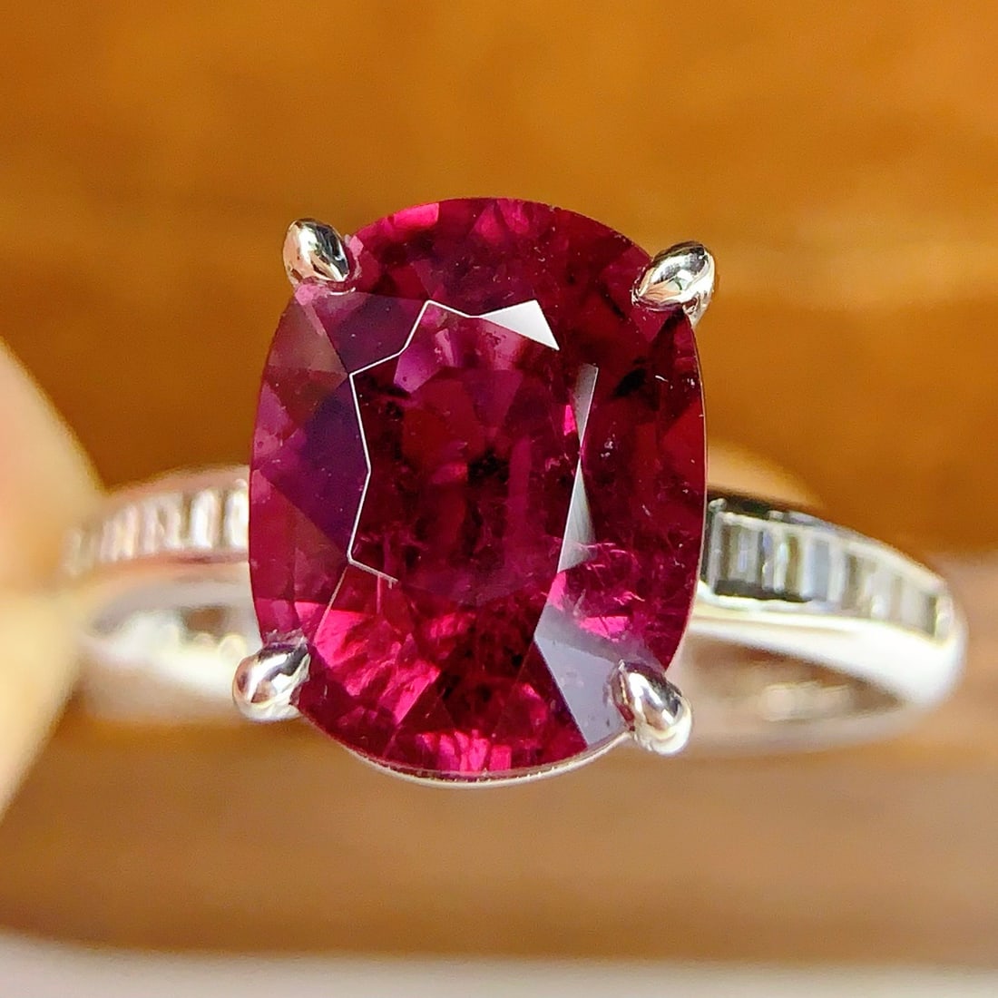 14k Gold 4.88 Ct Natural Tourmaline & Diamond Ring - 4