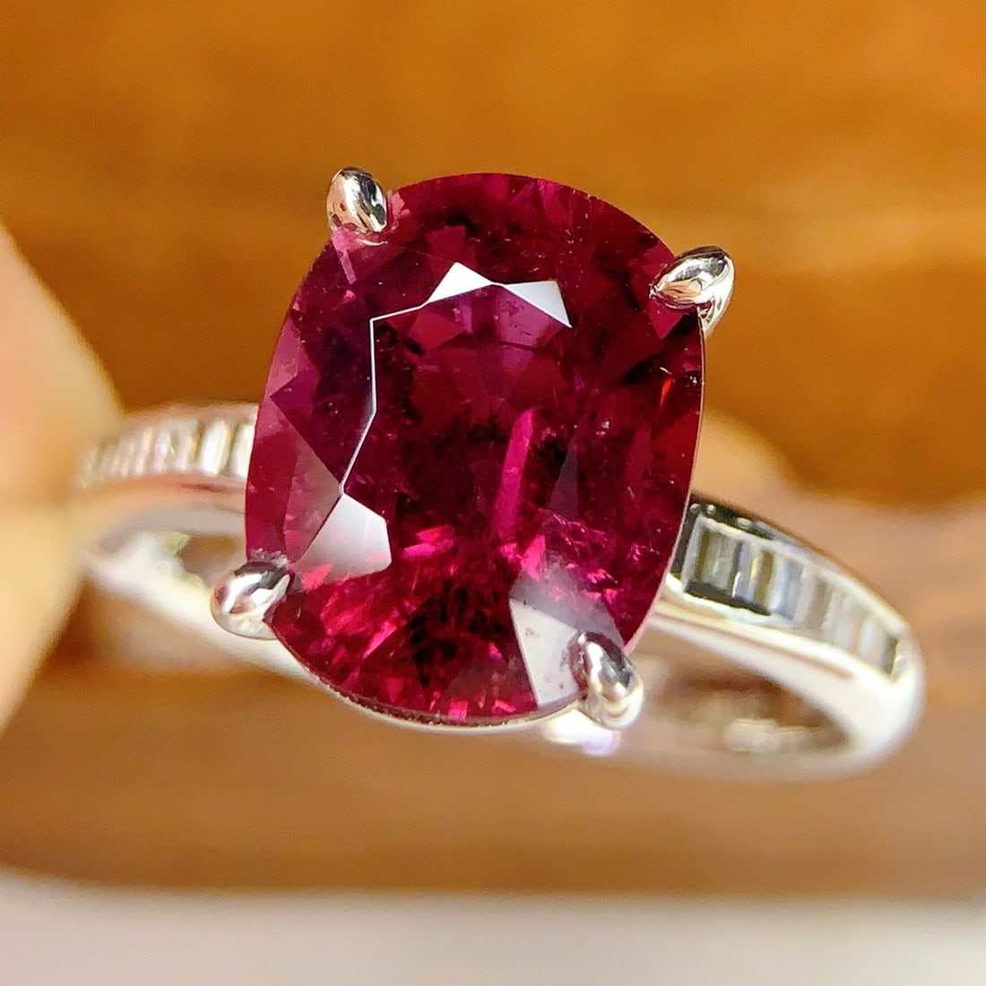 14k Gold 4.88 Ct Natural Tourmaline & Diamond Ring - 5