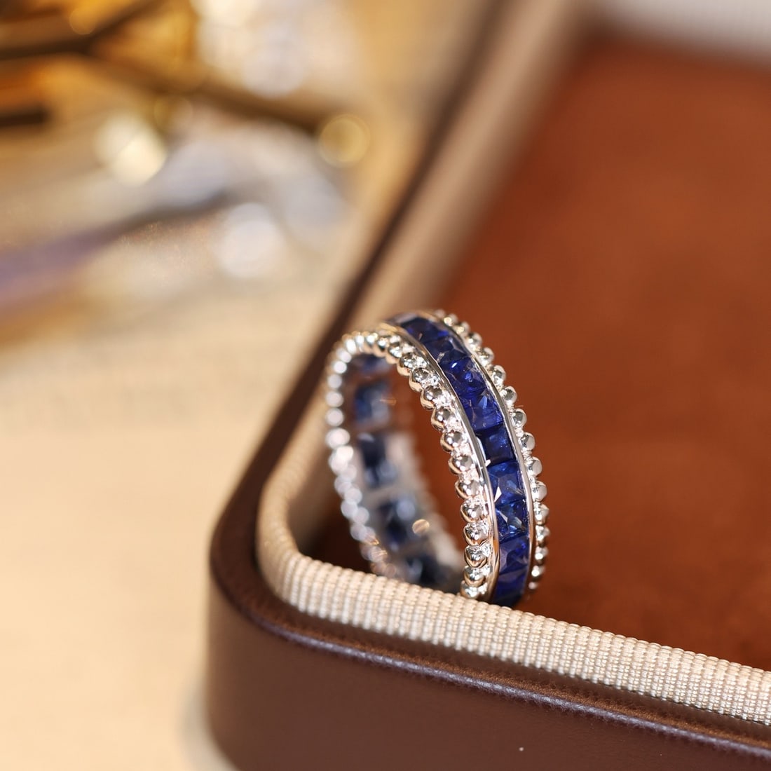 14k Gold 2.85 Ct Natural Sapphire Ring: Ref:231120178 // gold content:14k gold // ring size:7. 25us // // main gemstone:sapphire // shape:princess // carat weight:2. 85ct // color:blue // treatment:natural // Condition: NewLow Estimate: