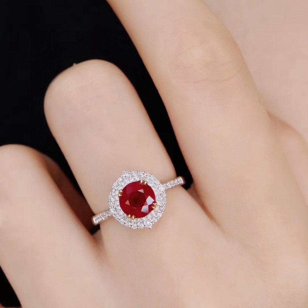 14k Gold 1.88 Ctw Natural Ruby & Diamond Ring - 4