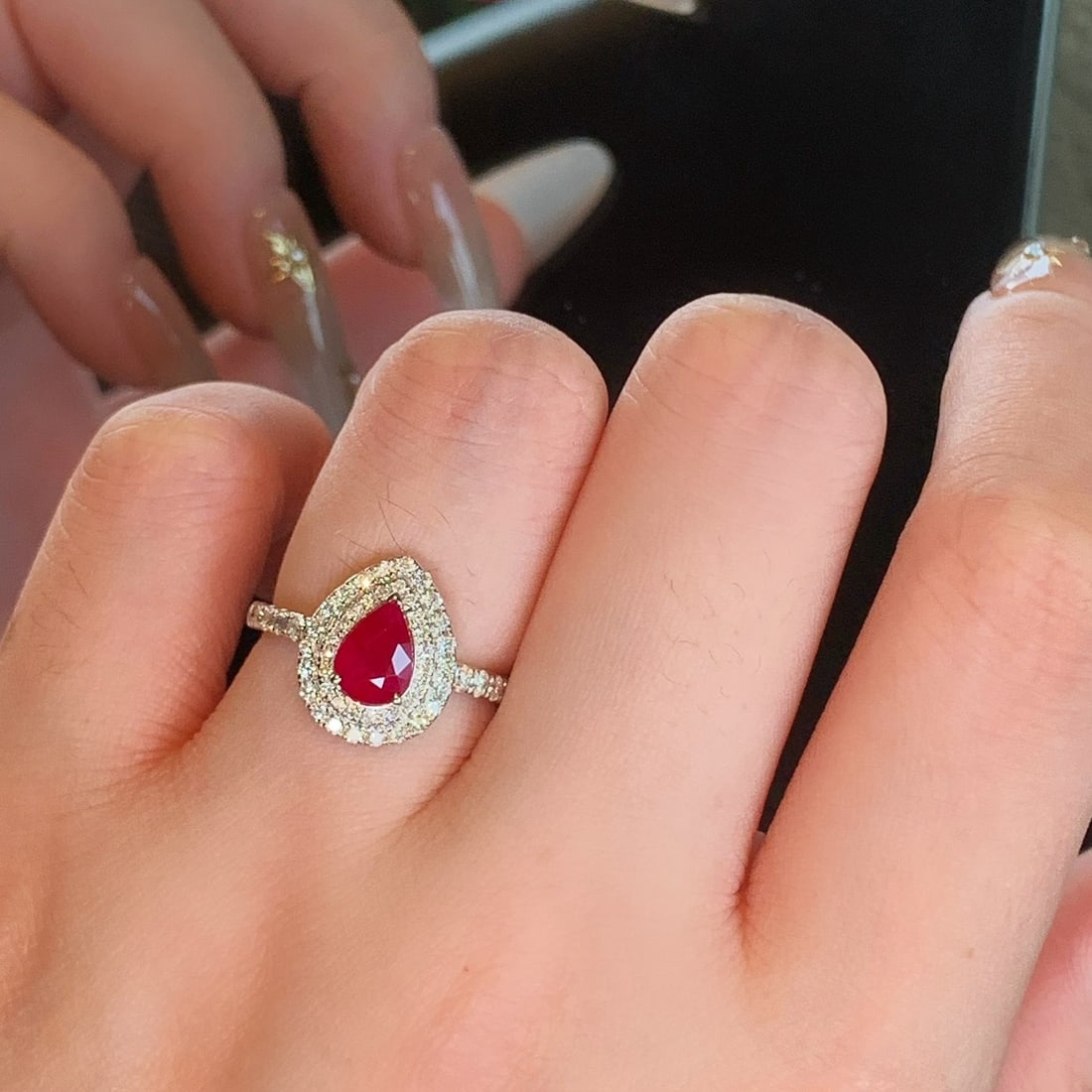 14k Gold 1.66 Ctw Vivid Red Natural Ruby & Diamond Ring - 5