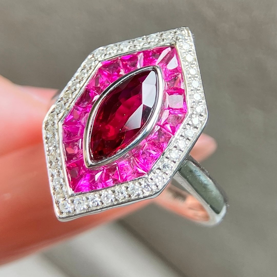 14k Gold 1.20 Ctw Natural Ruby & Diamond Ring - 3