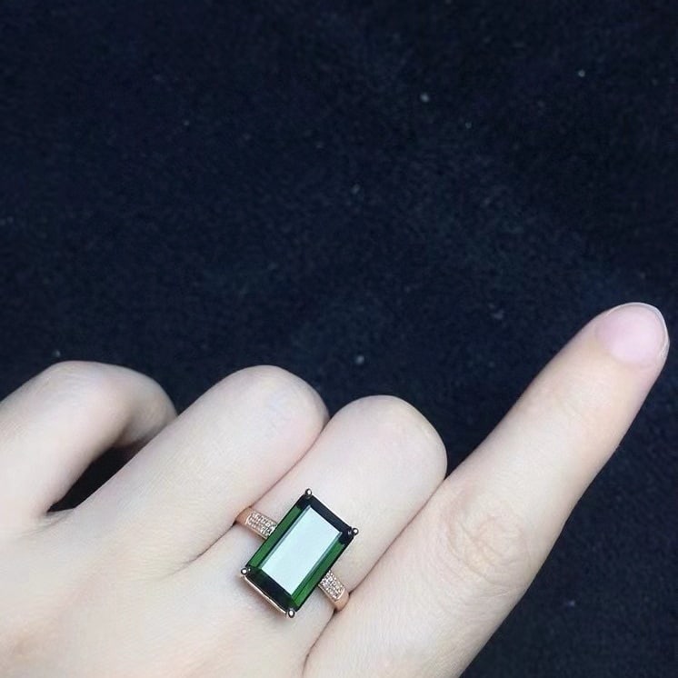 14k Gold 4.38 Ct Natural Tourmaline & Diamond Ring - 3