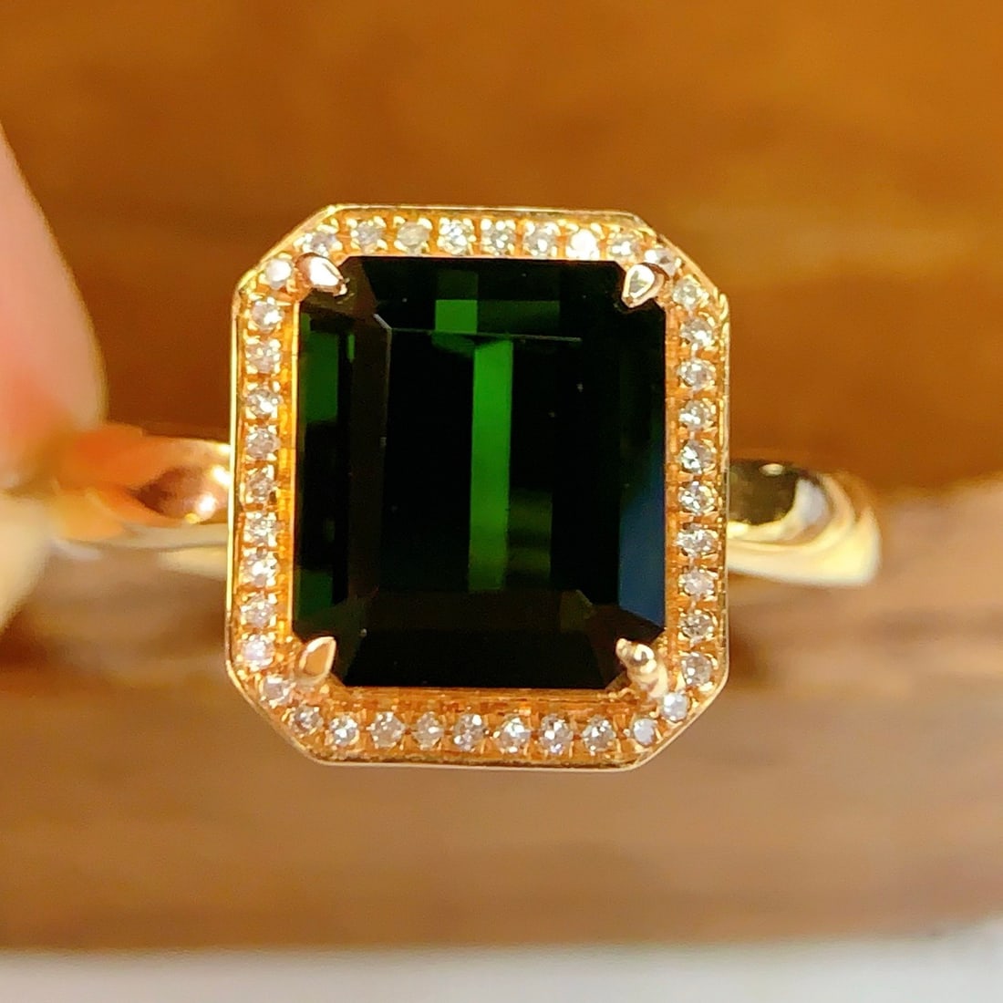 14k Gold 3.88 Ct Natural Tourmaline & Diamond Ring - 2