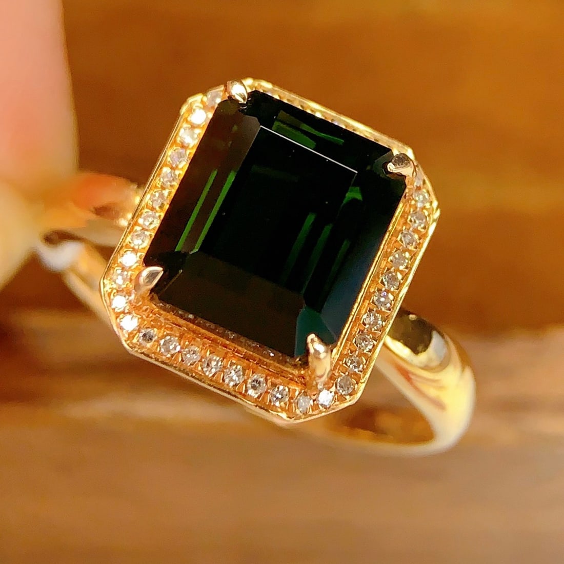 14k Gold 3.88 Ct Natural Tourmaline & Diamond Ring - 5