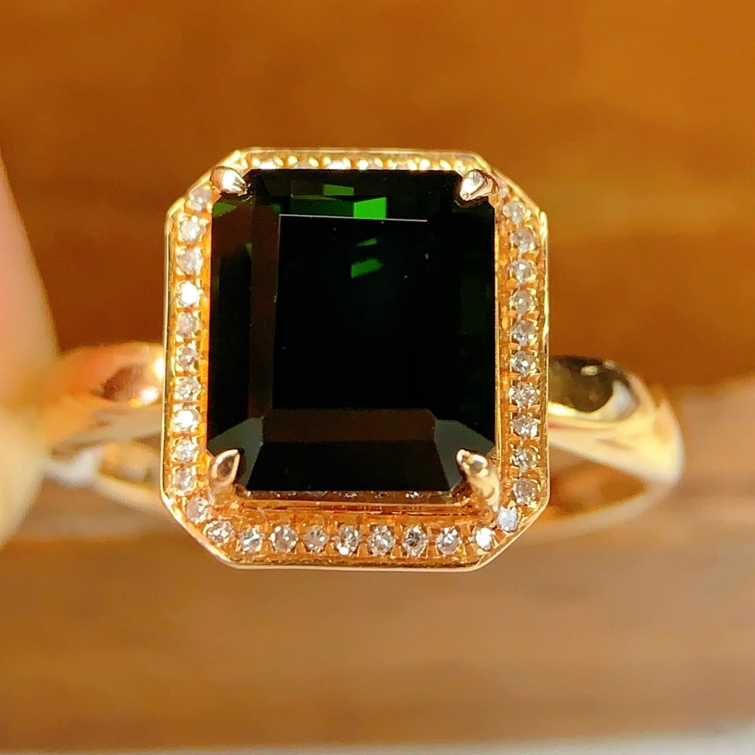 14k Gold 3.88 Ct Natural Tourmaline & Diamond Ring - 6