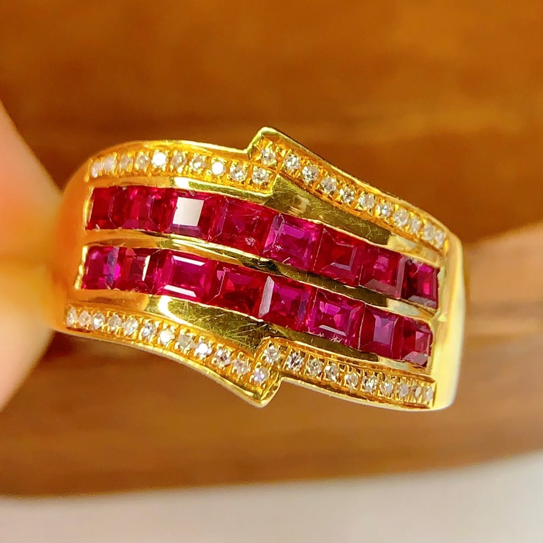 14k Gold 2.28 Ct Natural Ruby & Diamond Ring - 3