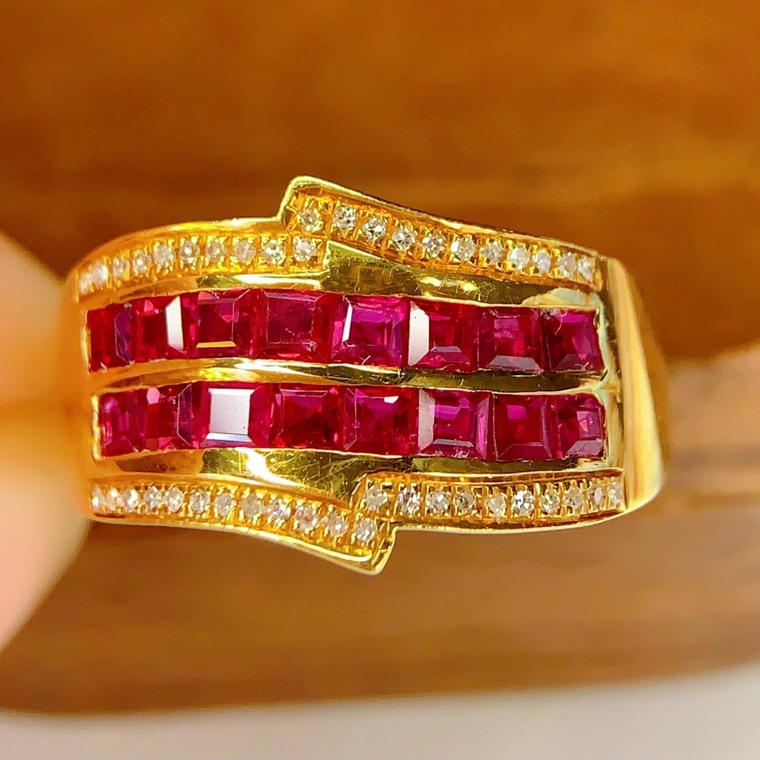 14k Gold 2.28 Ct Natural Ruby & Diamond Ring - 4