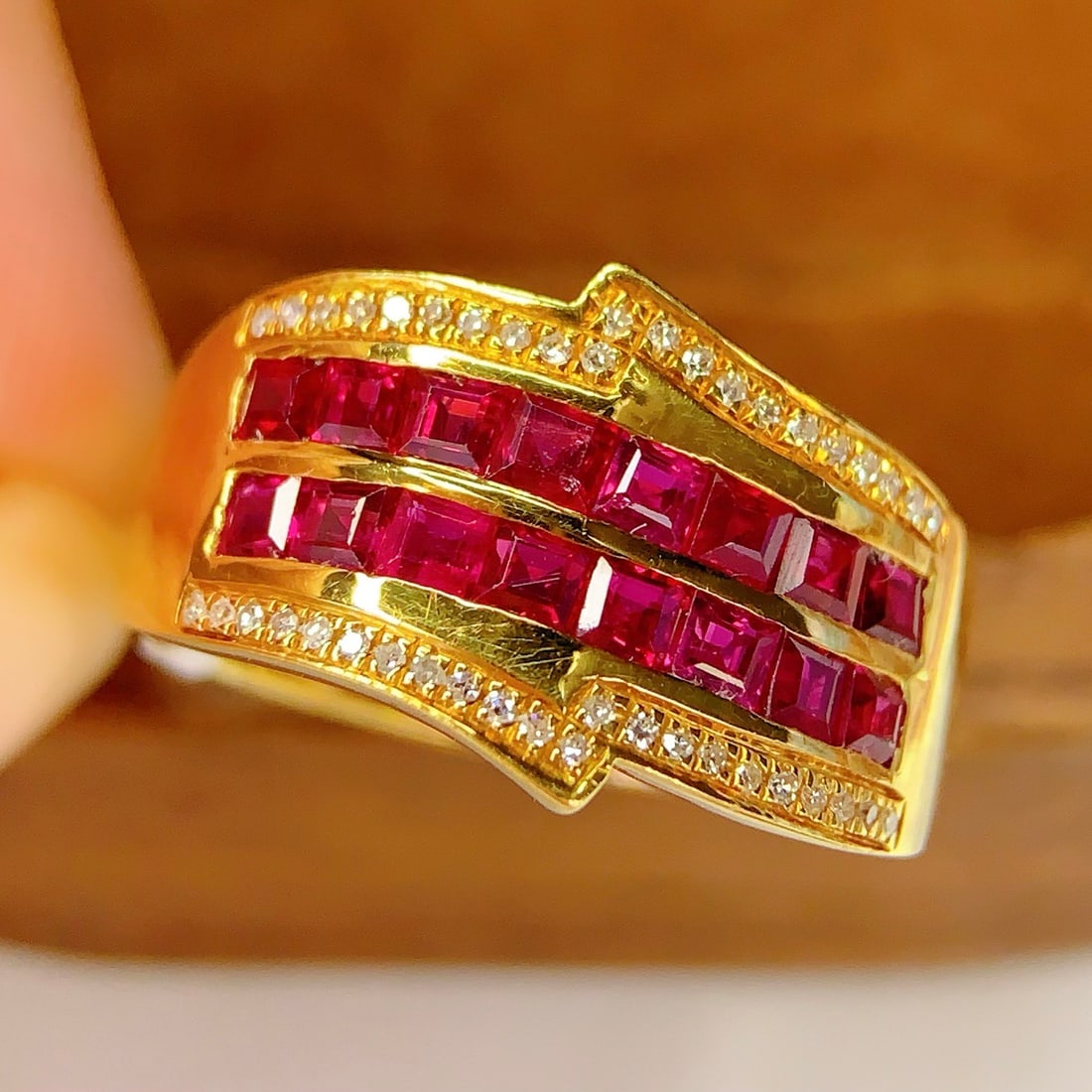 14k Gold 2.28 Ct Natural Ruby & Diamond Ring - 5