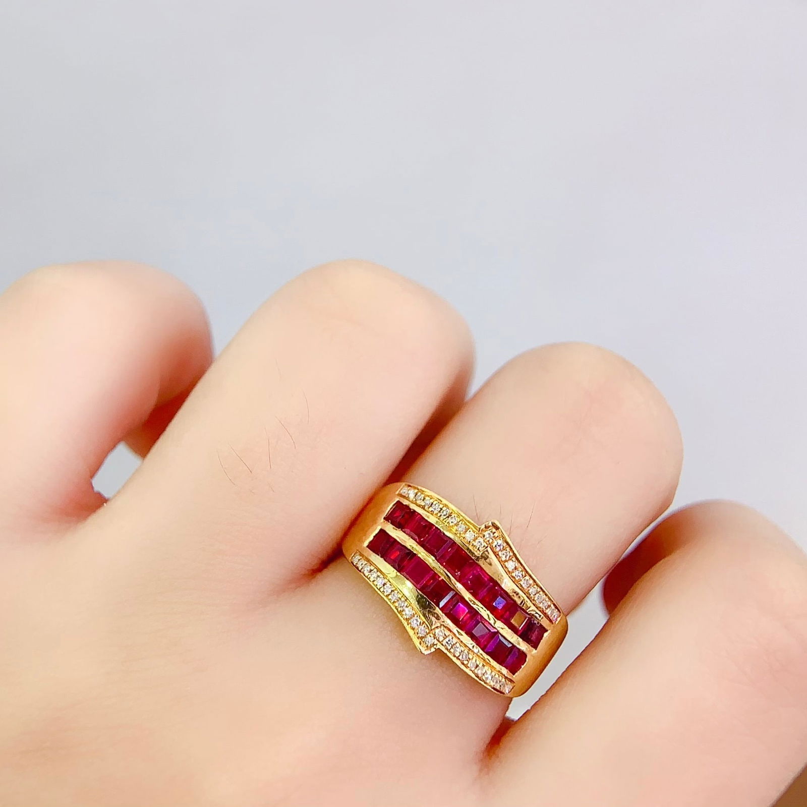 14k Gold 2.28 Ct Natural Ruby & Diamond Ring - 6