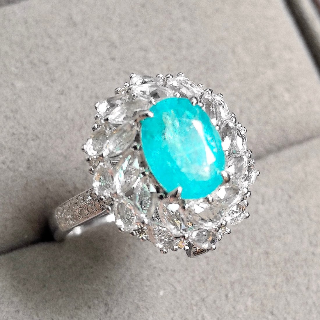 14k Gold 3.41 Ctw Natural Paraiba Tourmaline & Sapphire Ring/pendant( Without Chain ) - 5