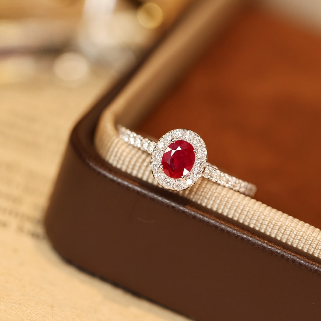 14k Gold 0.70 Ctw Vivid Red Natural Ruby & Diamond Ring - 4