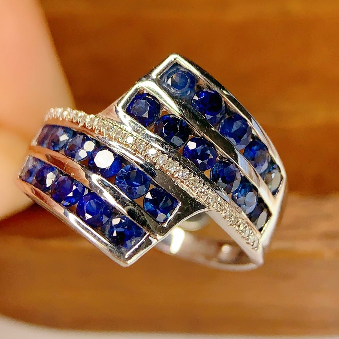 14k Gold 2.56 Ct Natural Sapphire & Diamond Ring (1 of 7)