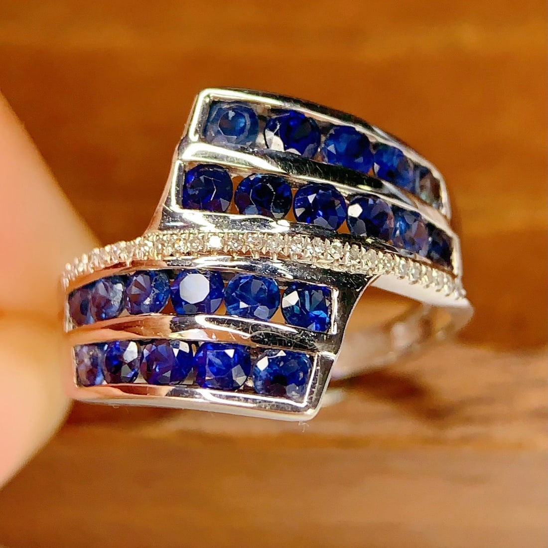 14k Gold 2.56 Ct Natural Sapphire & Diamond Ring - 2