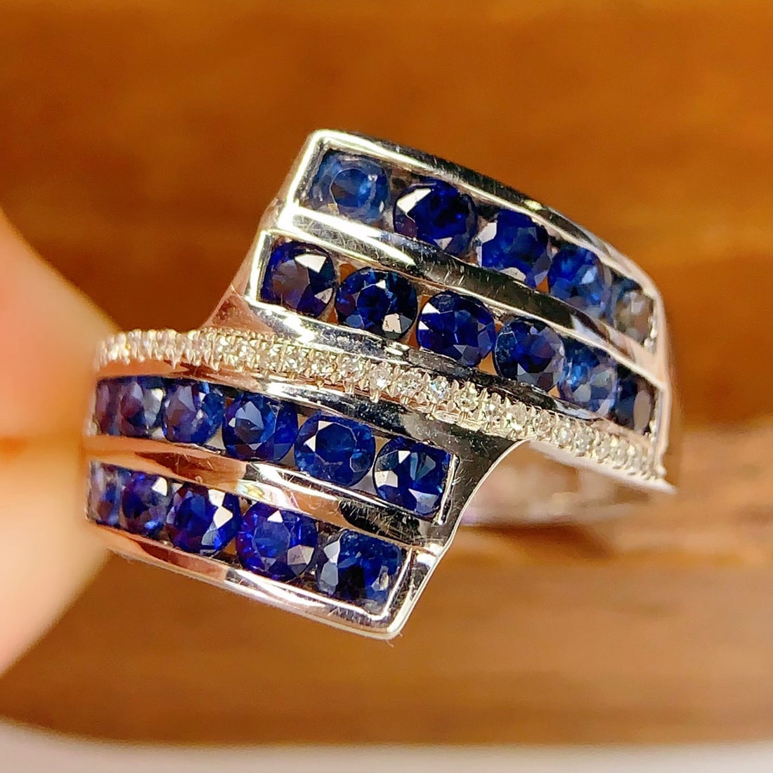 14k Gold 2.56 Ct Natural Sapphire & Diamond Ring - 5