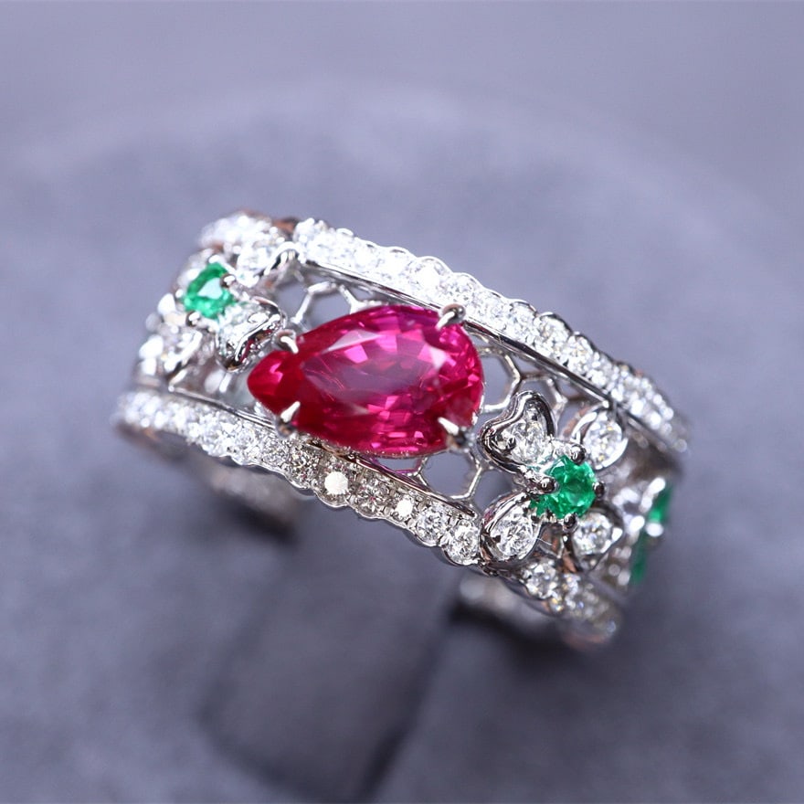 14k Gold 1.83 Ctw Natural Ruby & Diamond Ring - 3