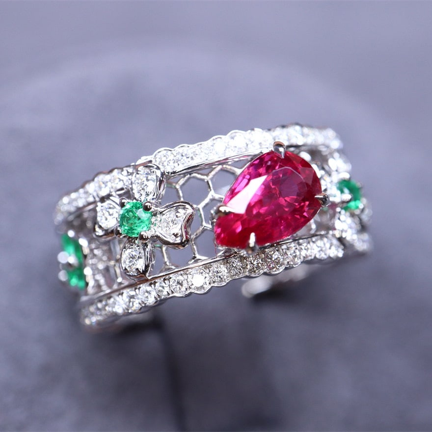 14k Gold 1.83 Ctw Natural Ruby & Diamond Ring - 4