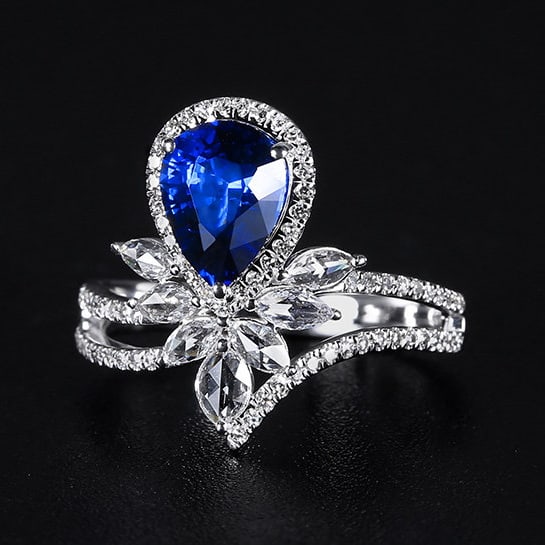 14k Gold 2.11 Ctw Natural Sapphire & Diamond Ring - 2