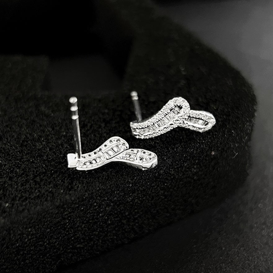 14k Gold 0.42 Ct Natural H Diamond Earrings - 2