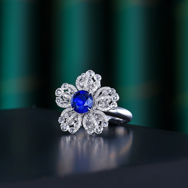 14k Gold 2.15 Ctw Natural Sapphire & Diamond Ring - 2