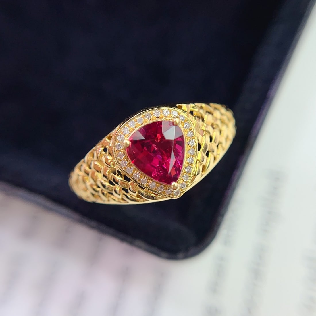 14k Gold 1.15 Ct Natural Ruby & Diamond Ring - 2