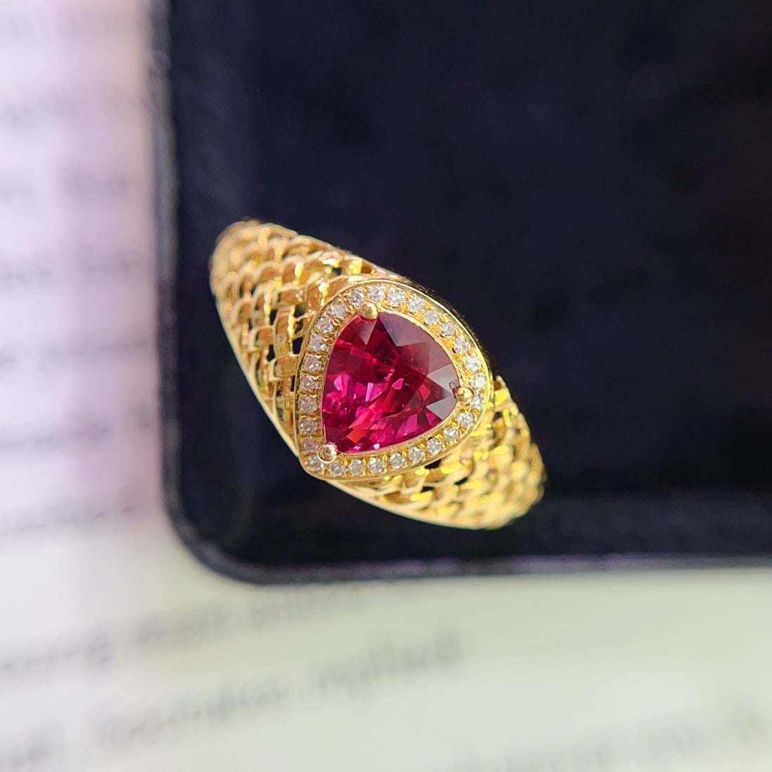 14k Gold 1.15 Ct Natural Ruby & Diamond Ring - 3