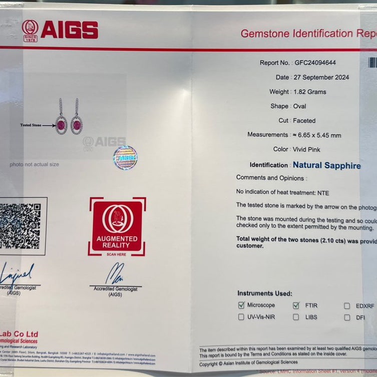 14k Gold 2.61 Ctw Natural Sapphire & Diamond Earrings - 4