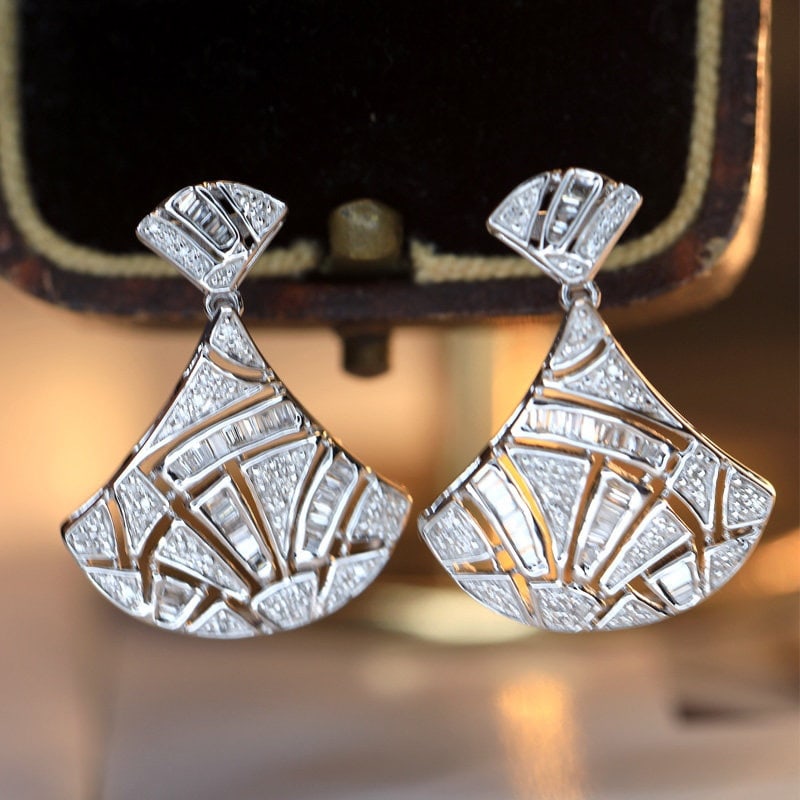 14k Gold 0.8 Ct Natural H Diamond Earrings - 2